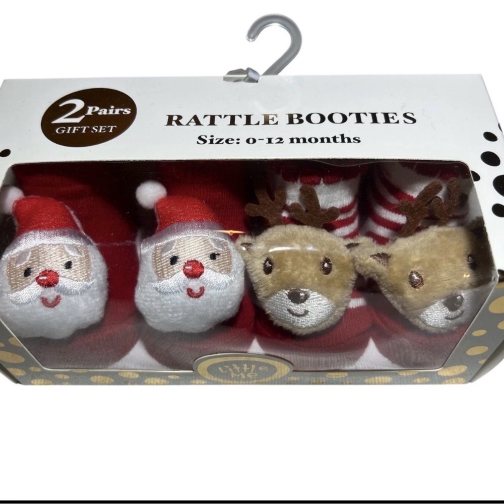 Little Me Festive Rattle Booties Set